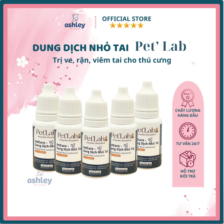 Nhỏ tai chó mèo chống viêm, rận tai Pet' Lab Medipet dành cho chó mèo an toàn không xót, không nhờn