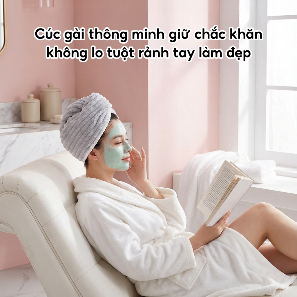 Khăn Quấn Tóc Nhanh Khô Tiện Lợi JYoohome Mũ Ủ Tóc Siêu Thấm Hút Bảo Vệ Tóc Giảm Hư Tổn Hiệu Quả