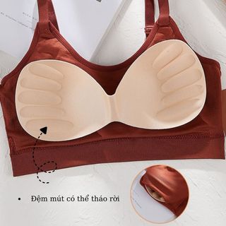 Áo bra nữ chất cotton co dãn thoải mái, Áo tập gym yoga thể thao không gọng mút mỏng tháo rời B1182