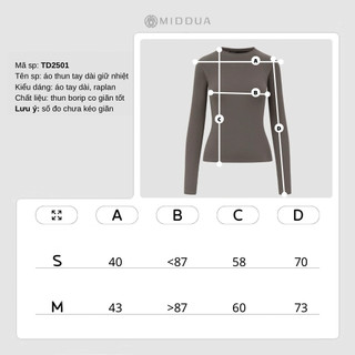[MIDDUA] TD2501 Áo thun tay dài giữ nhiệt raplan - Borip co giãn tốt