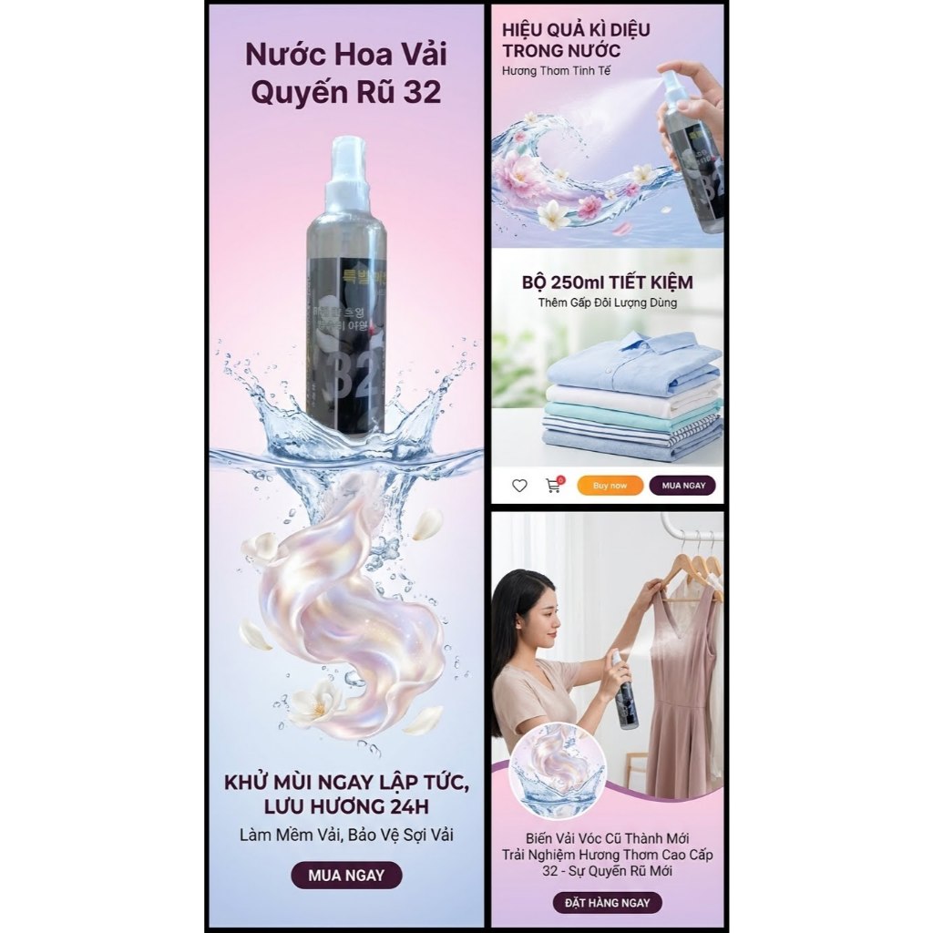 Xịt thơm quần áo - 32 Magical Seductive / SET 250ml