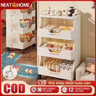 【Hỏa Tốc】Xe đẩy lưu trữ đồ ăn vặt có bánh xe, kệ đựng đồ ăn vặt phòng khách/phòng ngủ, di chuyển dễ dàng