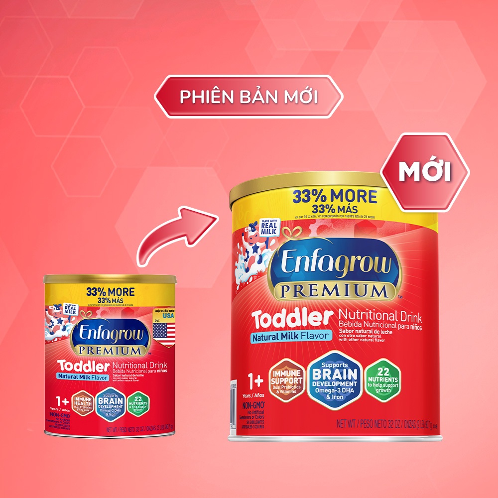 Sữa uống dinh dưỡng vị tự nhiên Toddler Enfagrow Premium