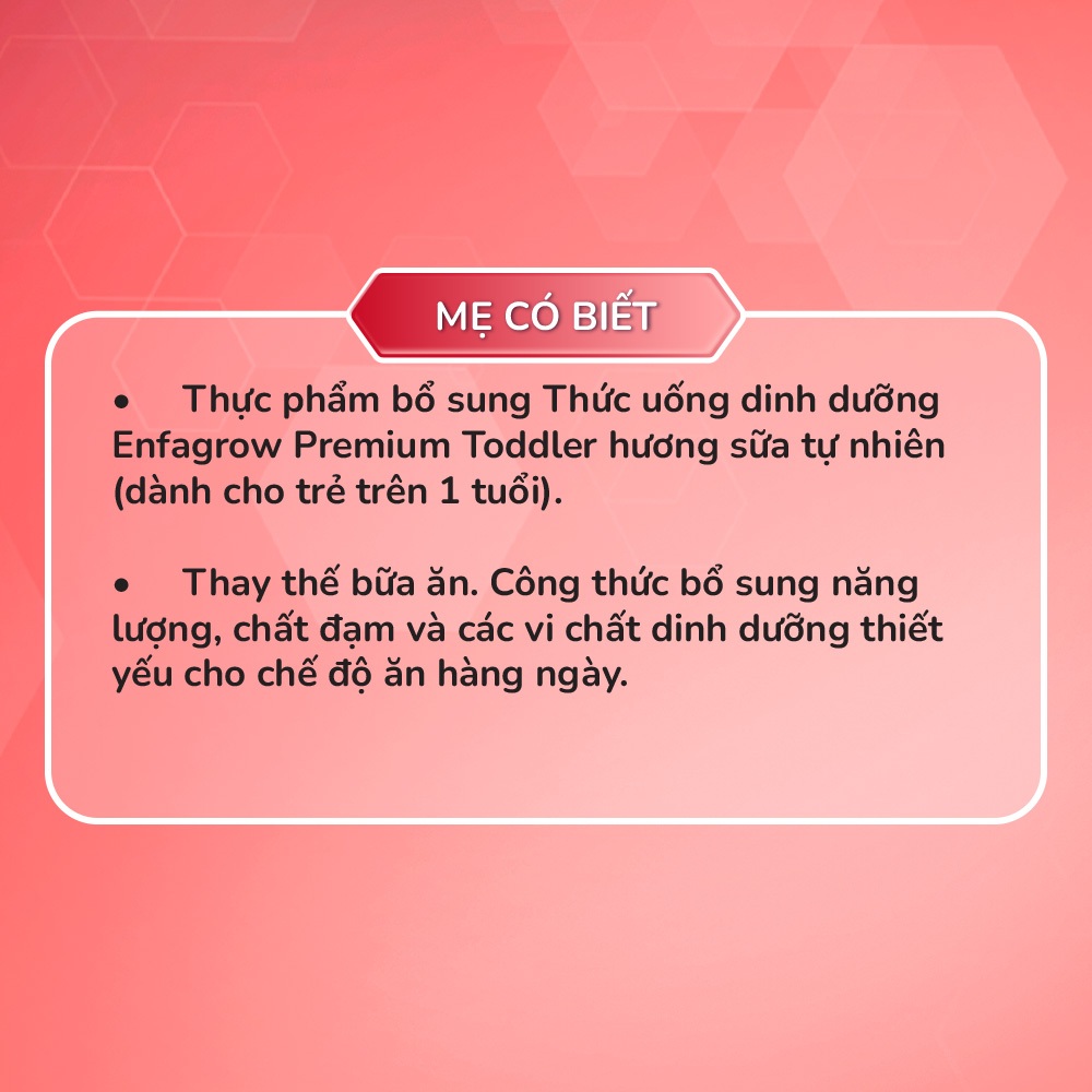 Sữa uống dinh dưỡng vị tự nhiên Toddler Enfagrow Premium