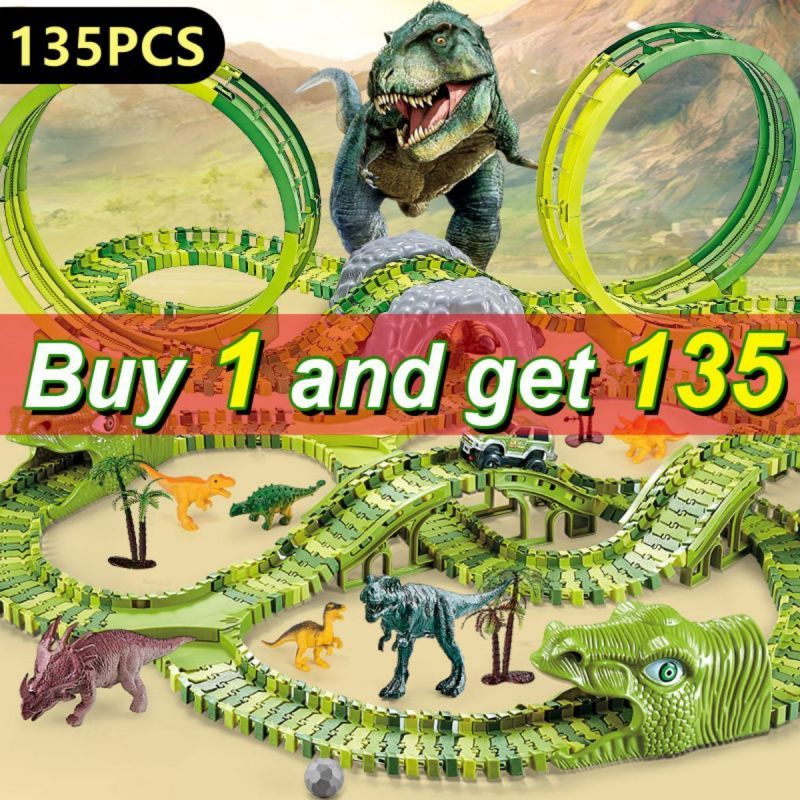 Đồ chơi tàu điện cho trẻ em Boy 135pcs Đồ chơi lắp ráp DIY Kỹ thuật tàu điện Xe hơi Đi đua điện Đồ chơi trẻ em