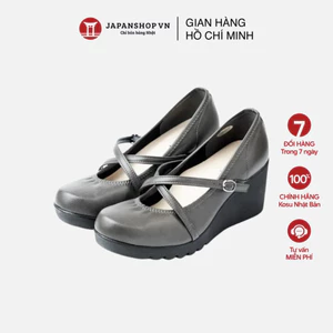 Giầy da nữ đế xuồng cao cấp 7cm Kosu 23608, giày công sở dáng sang, nhẹ khử mùi chính hãng Nhật Bản