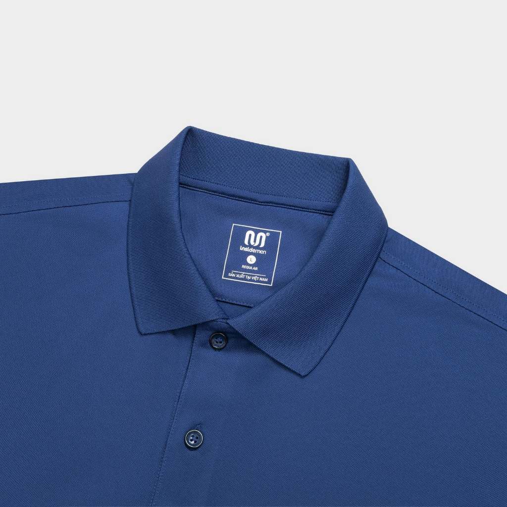 Áo Polo Nam Insidemen Regular Fit Xanh Tím Than Polyester Spandex, Phong Cách Trẻ Trung IPS099EDP01