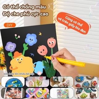 Bút Màu Acrylic Marker Ngòi Brush – Hộp 60/72/84 Màu Cao Cấp, Bút Sơn Vẽ DIY Cho Học Sinh