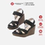 Dép sandal nữ quai chéo đế xuồng 19966 dáng sang, siêu nhẹ, cao gót 8cm made in Japan Kobe Nhật Bản