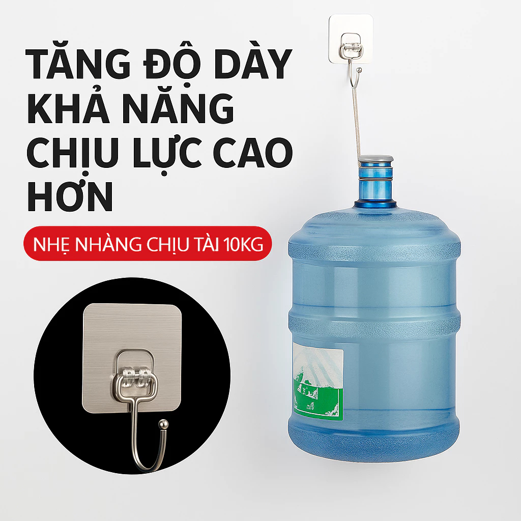 Combo 10-50 Móc Dán Tường Siêu Dính, Móc Treo Đồ Dán Tường Nhôm Inox Treo Đồ Nặng Tới 10kg - Huy Tưởng | BigBuy360 - bigbuy360.vn