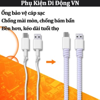 Bộ bảo vệ dây cáp 1.4m chống gãy, dùng cho dây sạc, tai nghe, dây dữ liệu điện thoại