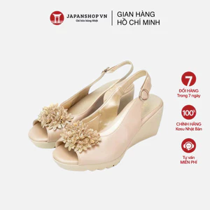 Dép Sandal đế xuồng hoa cúc 8cm KOSU 24012, xăng đan nữ hở mũi siêu nhẹ,chống thấm nước, trơn trượt chính hãng KOBE Nhật