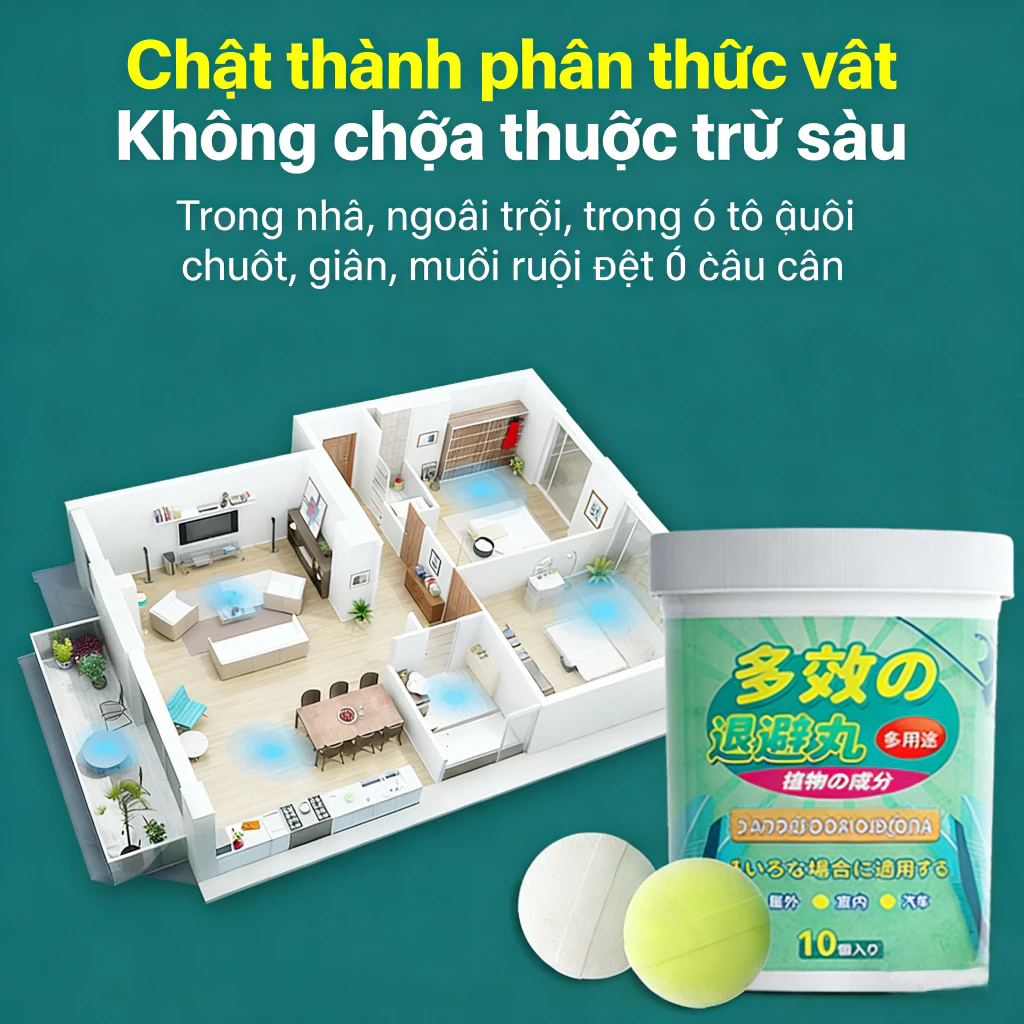 Viên Đuổi Chuột Siêu Mạnh Hiệu quả 2 năm An toàn không độc Dùng được cho cả nhà bếp và kho chứa đồ- Viên Đuổi Chuột Thảo