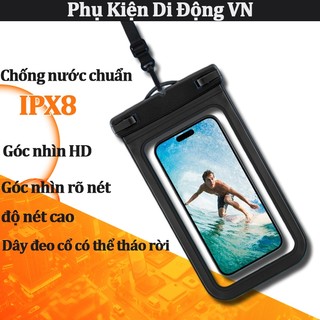 Túi điện thoại chống nước IPX8 cảm ứng nhạy chụp ảnh rõ, kèm dây đeo tiện lợi, dùng khi bơi lội du lịch
