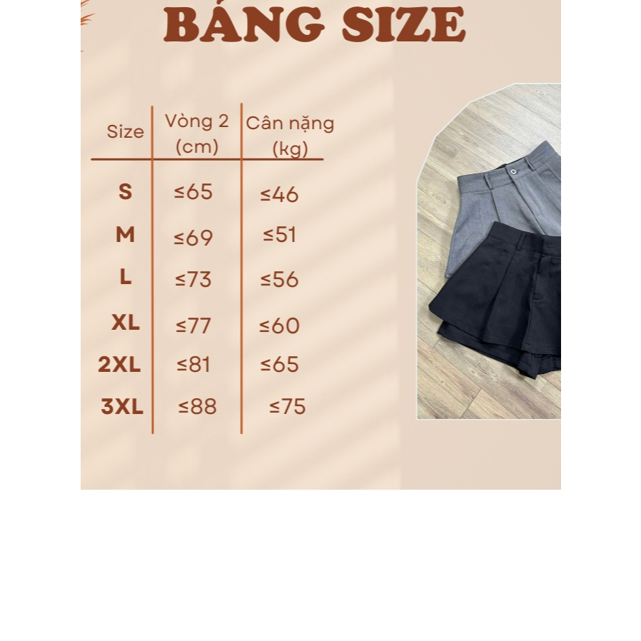 Quần Váy Nữ Thiết Kế 2 Tầng Cạp Cao Có Quần Short Chống Lộ Khóa Kéo Sau Tôn Dáng -  868