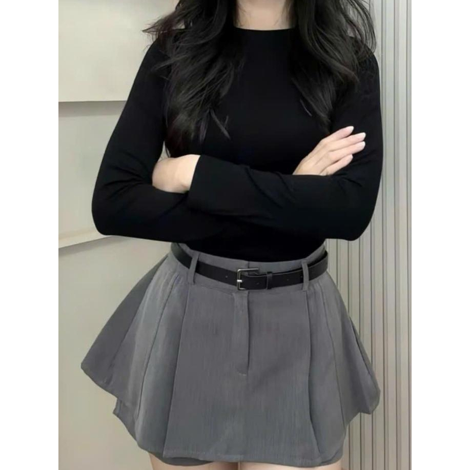 Quần Váy Nữ Thiết Kế 2 Tầng Cạp Cao Có Quần Short Chống Lộ Khóa Kéo Sau Tôn Dáng -  868