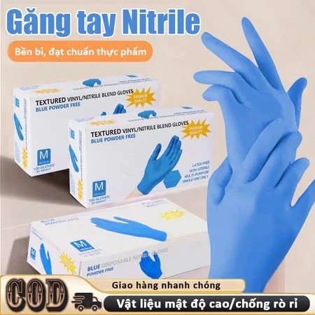 Găng Tay Y Tế Không Bột Hộp , Găng Tay Nitrile Su Y Tế ,Sử Dụng Trong Tóc Spa Phun Xăm