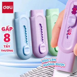 Gôm Tẩy Chì Deli Dạng Kéo – Ít Bụi, Không Dính Tay, Màu Ngẫu Nhiên
