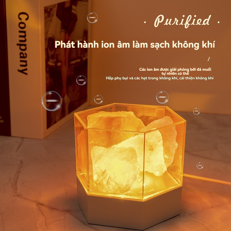 Đèn đá muối cho phòng ngủ nữ Đèn ngủ nhỏ Lưới đầu giường đỏ Đèn chống muỗi Bầu không khí sáng tạo Quà sinh nhật Đèn đẹp