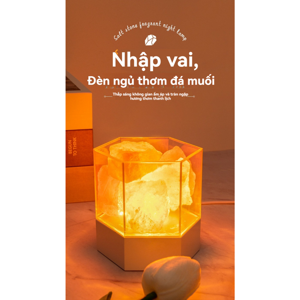 Đèn đá muối cho phòng ngủ nữ Đèn ngủ nhỏ Lưới đầu giường đỏ Đèn chống muỗi Bầu không khí sáng tạo Quà sinh nhật Đèn đẹp