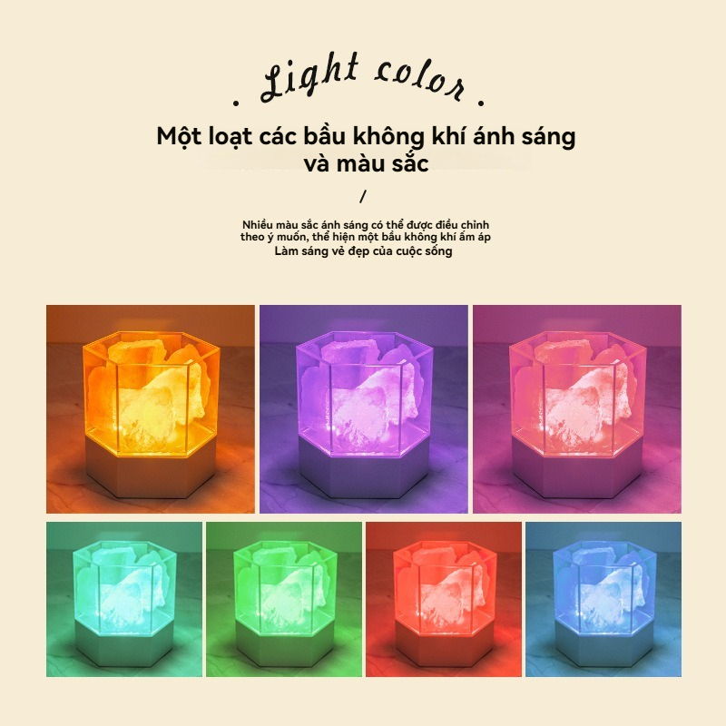 Đèn đá muối cho phòng ngủ nữ Đèn ngủ nhỏ Lưới đầu giường đỏ Đèn chống muỗi Bầu không khí sáng tạo Quà sinh nhật Đèn đẹp