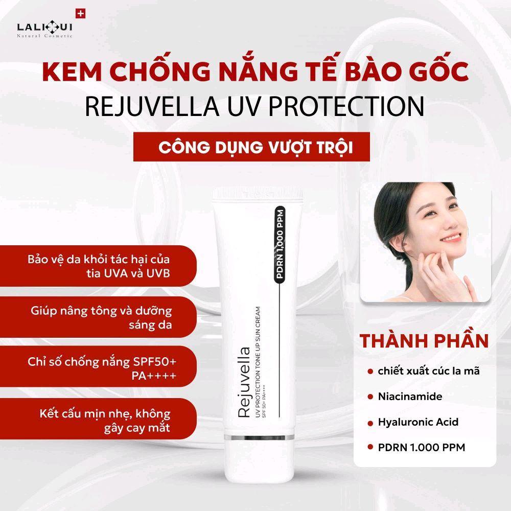 Kem chống nắng Rejuvella tế bào gốc cấp ẩm chống nắng phổ rộng, kháng mọi tác động UV SPX50+ PA++++