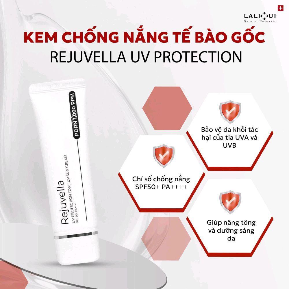 Kem chống nắng Rejuvella tế bào gốc cấp ẩm chống nắng phổ rộng, kháng mọi tác động UV SPX50+ PA++++