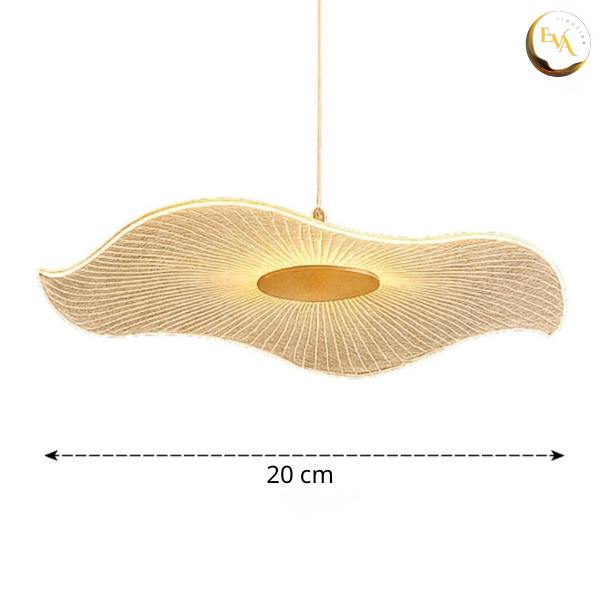 Đèn thả EVA APT435 chao mika, khung mạ vàng hình lá sen độc đáo ánh sáng vàng bảo hành 12 tháng