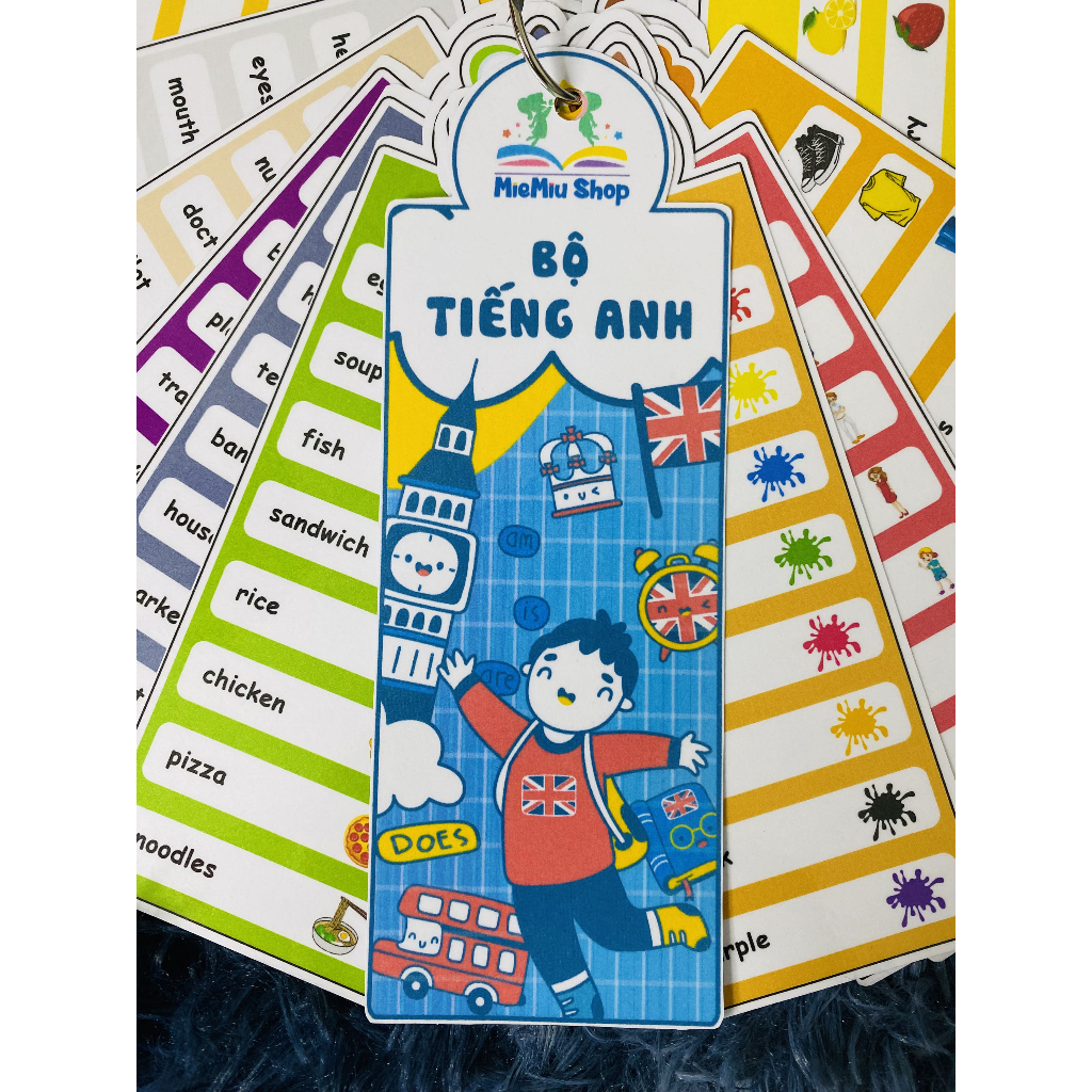 Bộ Học Liệu Montessori Từ Vựng Tiếng Anh - Đa Dạng Chủ Đề - Phát Triển Tư Duy Cho Bé 1-6 Tuổi