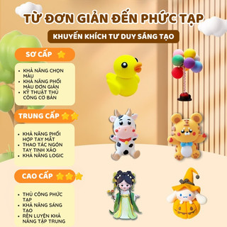 Đất Nặn Trẻ Em Cao Cấp 12/24/36 Màu – Đất Sét Không Mùi, Không Dính, Dễ Tạo Hình Cho Bé Thoải Mái Sáng Tạo