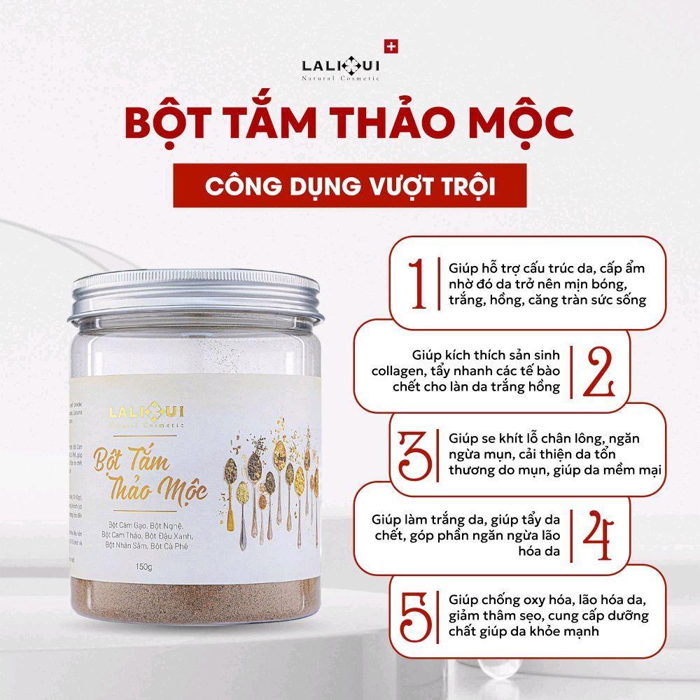 BỘT TẮM THẢO MỘC LALIHUI HỖ TRỢ TẨY DA CHẾT VÀ SÁNG DA