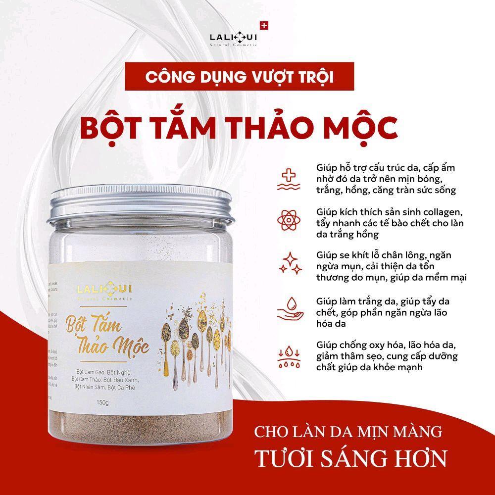 BỘT TẮM THẢO MỘC LALIHUI HỖ TRỢ TẨY DA CHẾT VÀ SÁNG DA