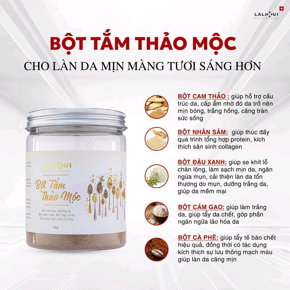 BỘT TẮM THẢO MỘC LALIHUI HỖ TRỢ TẨY DA CHẾT VÀ SÁNG DA