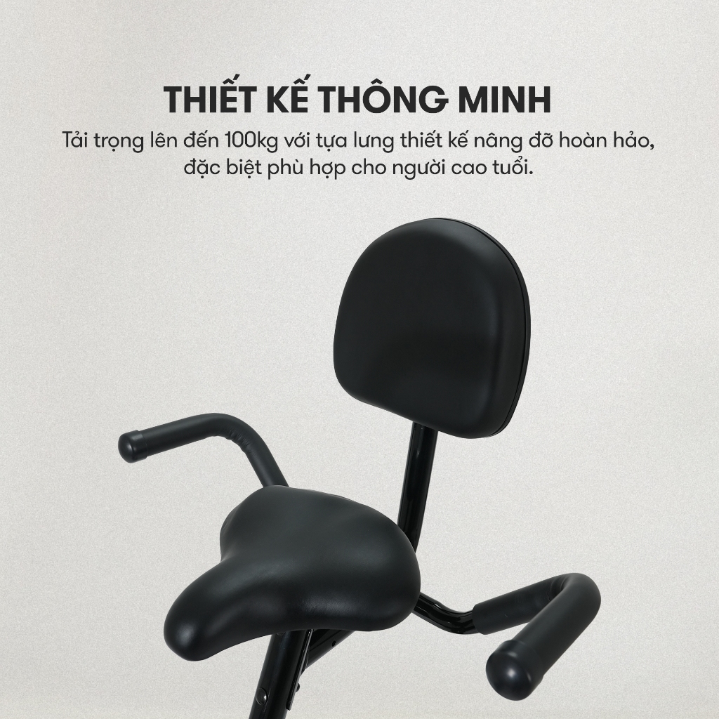 [KOL] Xe đạp tập KINGSPORT Classic E-07, ghế tựa phù hợp người lớn tuổi, đồng hồ thông minh