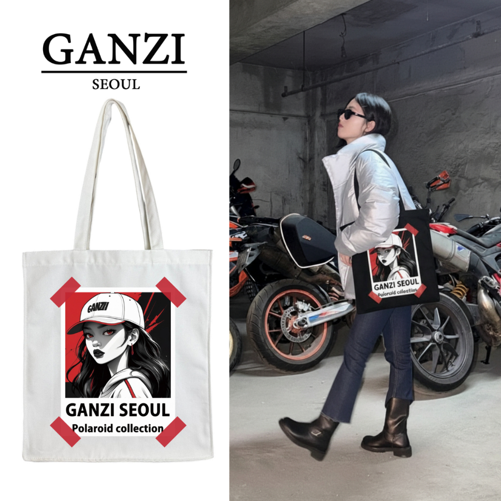 Ganzi Túi Tote Vải Canvas Siêu To Style Hàn Quốc Basic Dễ Thương Trendy ...