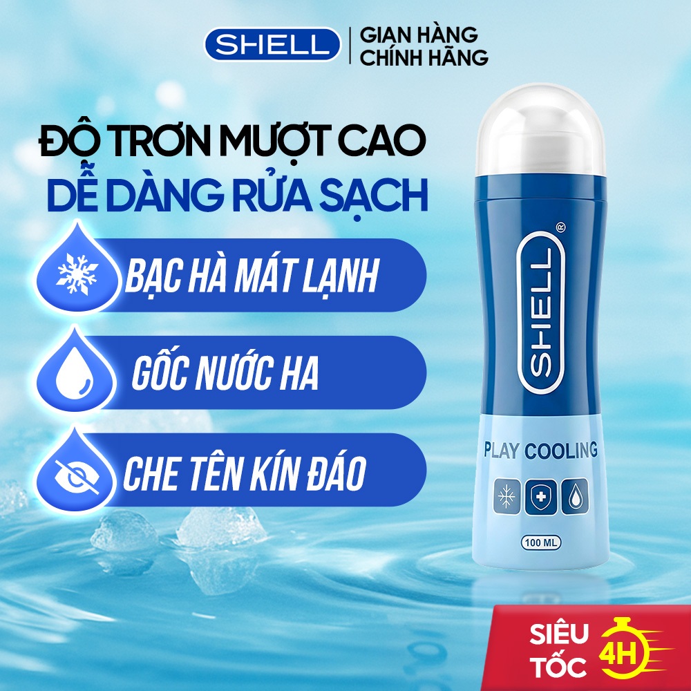 Gel Bôi Trơn Shell Play Cooling Gốc Nước, Tạo Cảm Giác Mát Lạnh, Giảm Khô Rát, Tăng Độ Trơn Mượt - Chai 100ml