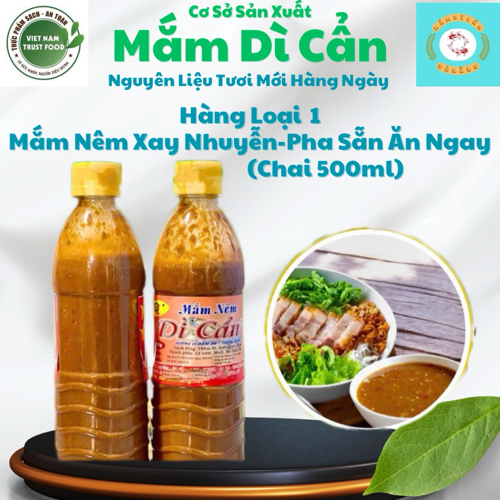 Mắm Nêm Chai Say Nhuyễn Dì Cẩn 500ml - dùng làm nước chấm gỏi,thịt luộc ...