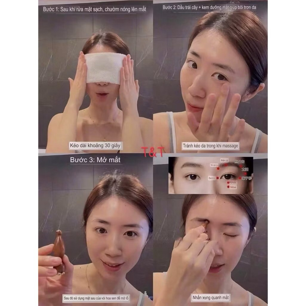 Dụng cụ massage mắt bấm huyệt nhỏ gọn bằng gỗ