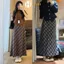 Chân váy dạ Hari Kẻ Dáng Dài Form A xoè nhẹ style Vintage có lót trong dạ caro dáng midi 3574 P2