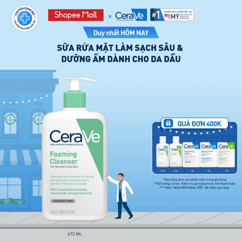 Sữa rửa mặt foaming giúp làm sạch sâu và dưỡng ẩm dịu nhẹ dành cho da ...