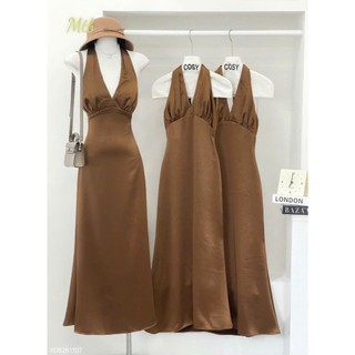Đầm dự tiệc thời trang Nữ chất tuyết nhung cao cấp hàng chuẩn shop thiết cổ yếm xẻ sâu gợi cảm cuốn hút form váy ôm body