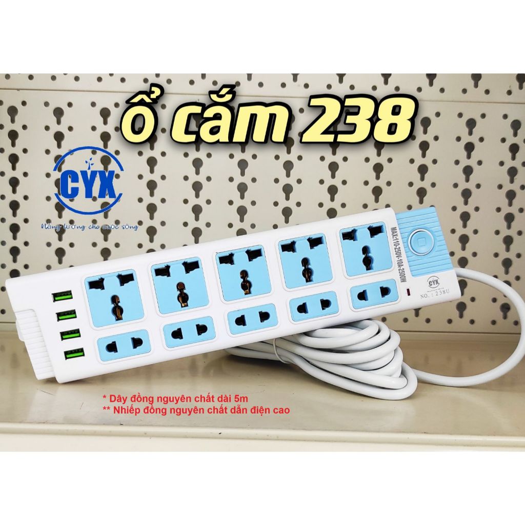 Ổ cắm điện đa năng dùng được cho các loại phích cắm 2 chấu 3 chấu