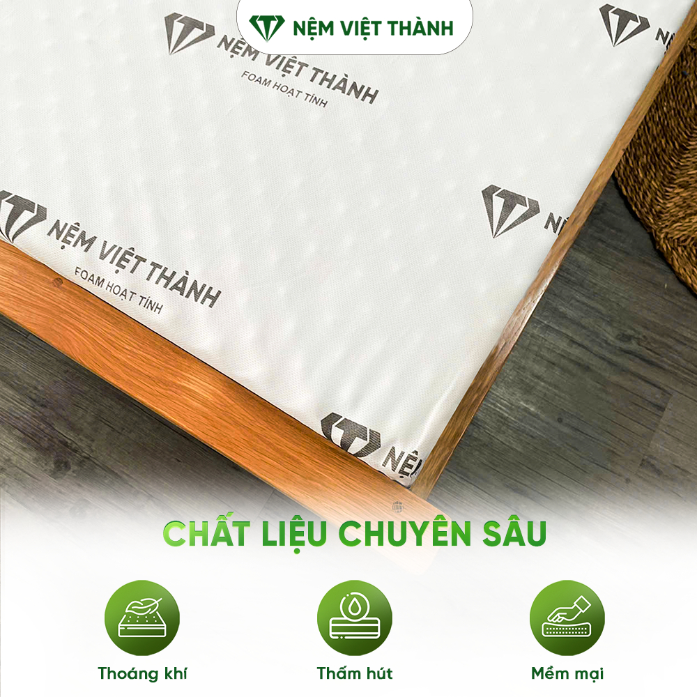[MUA 1 TẶNG 7] Nệm Foam Massage Hoạt Tính Việt Thành Ưu Việt, Foam Nâng Đỡ, Kháng Khuẩn, Khử Mùi, Tốt Sức Khỏe Người Nằm