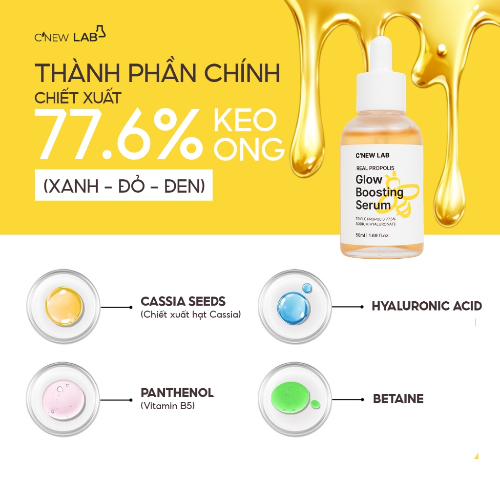 COMBO cho da khô: Serum keo ong 50ml và Kem dưỡng keo ong 50ml