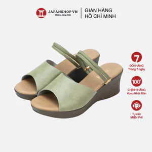 Sandal nữ đế xuồng 2 Way 6cm Kosu 23332, xăng đan đế cao, siêu nhẹ, chống thấm nước, không đau mỏi chính hãng Nhật Bản