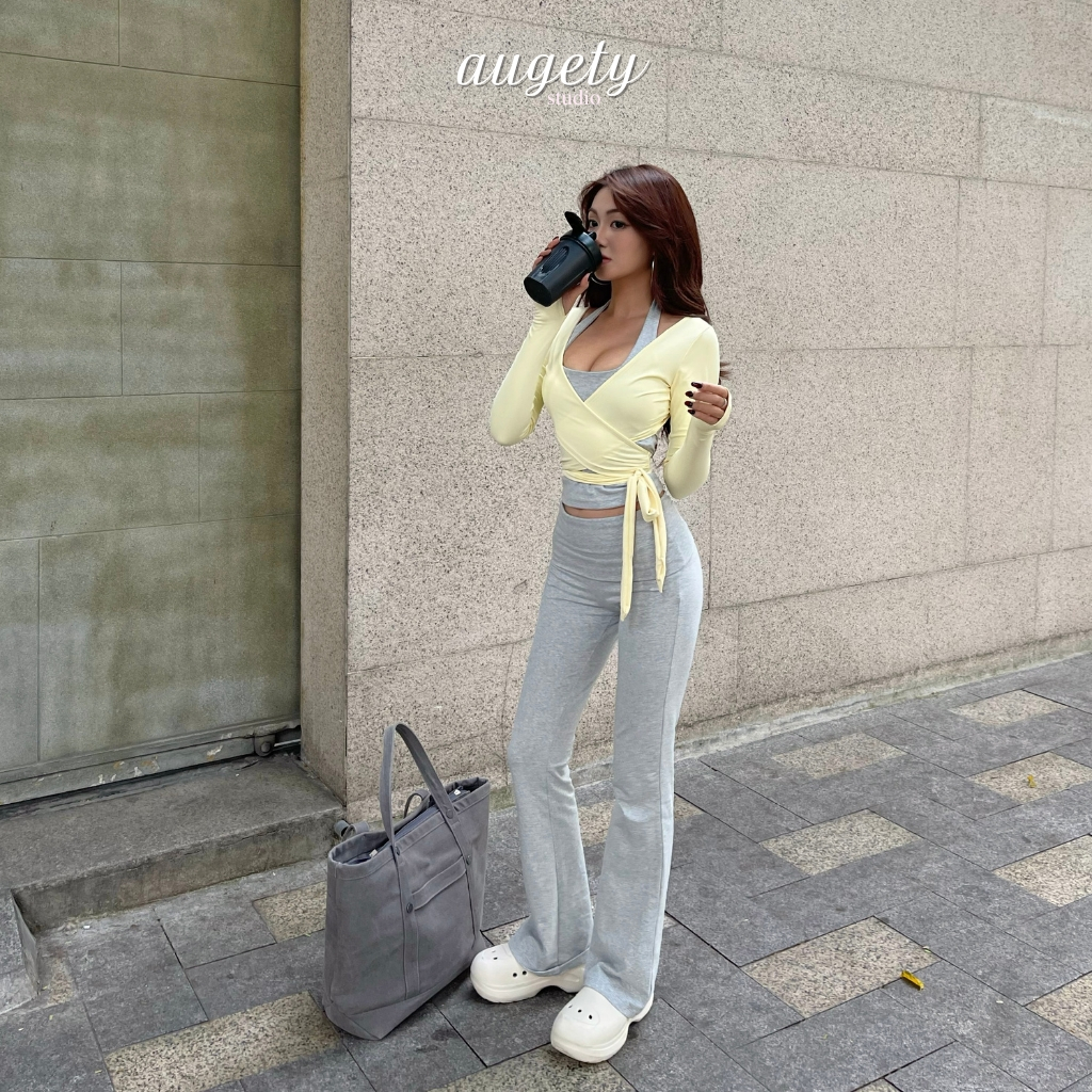 Áo Khoác Đắp Chéo Buộc Dây Tay Dài Công Nghệ Vải Siêu Mỏng Mát Và Co Giãn Ôm Sát Augety Studio, LIORA Wrapped Cardigan