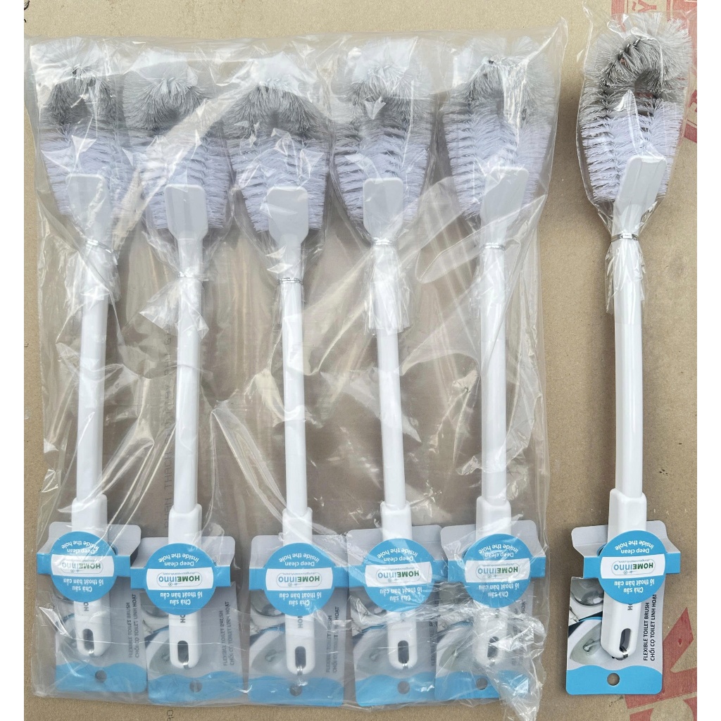 [HỎA TỐC] Cây Cọ Cước Chà Toilet, Chà Sâu Lỗ Thoát Bồn Cầu Đầu Dẹp Tròn Cán Nhựa Lông Cước Dầy Dặn HOMEINNO