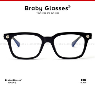 Kính gọng vuông cận thời trang nam nữ Braby Glasses chất liệu nhưạ cao cấp kiểu dáng sang trọng mk46