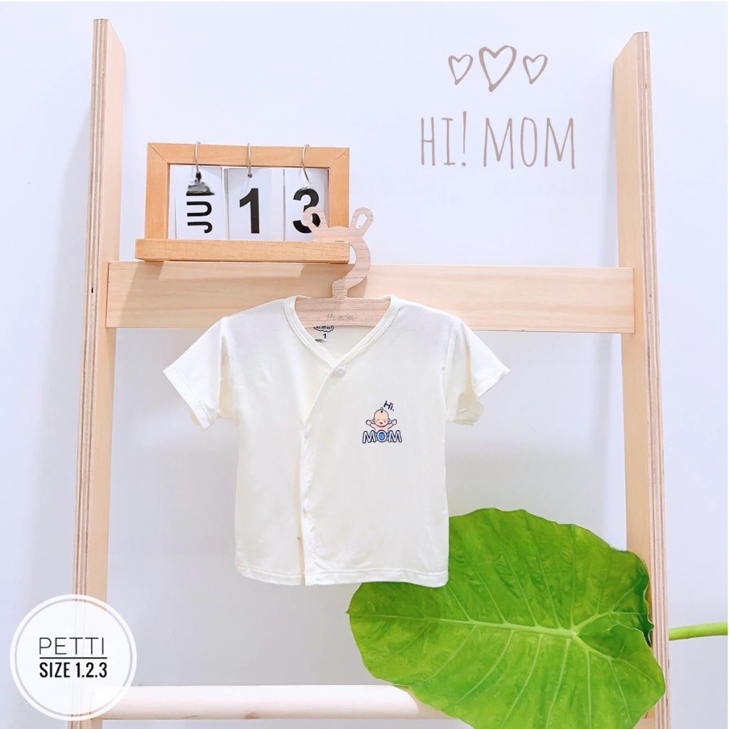 [Peinn] Combo 3/5 áo cộc tay màu kem HQ, chất thun lạnh, mềm, mát, thấm hút mồ hôi cho bé sơ sinh 0-9 tháng