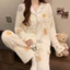 Bộ đồ ngủ mùa xuân nữ dài tay, phong cách Hàn Quốc giản dị, bộ đồ mặc nhà